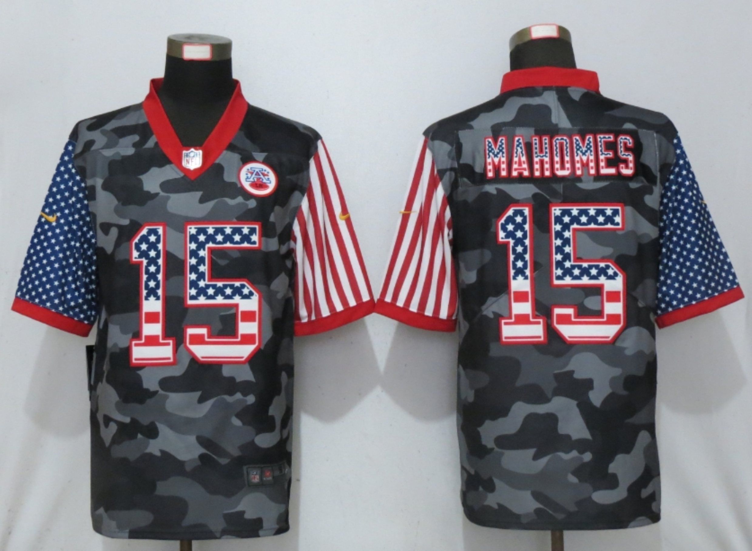 Men Kansas City Chiefs #15 Green 2020 USA Nike Camo Salute to Service Limited NFL Jerseys
